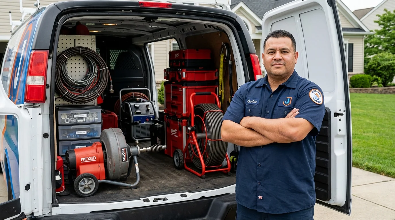 Professional drain cleaning equipment and Johns Plumbing LLC plumber in Orwigsburg