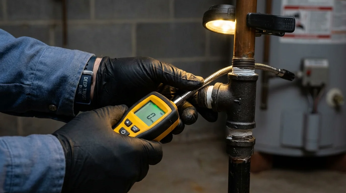 Gas leak detection with electronic sniffer by Johns Plumbing LLC in Orwigsburg