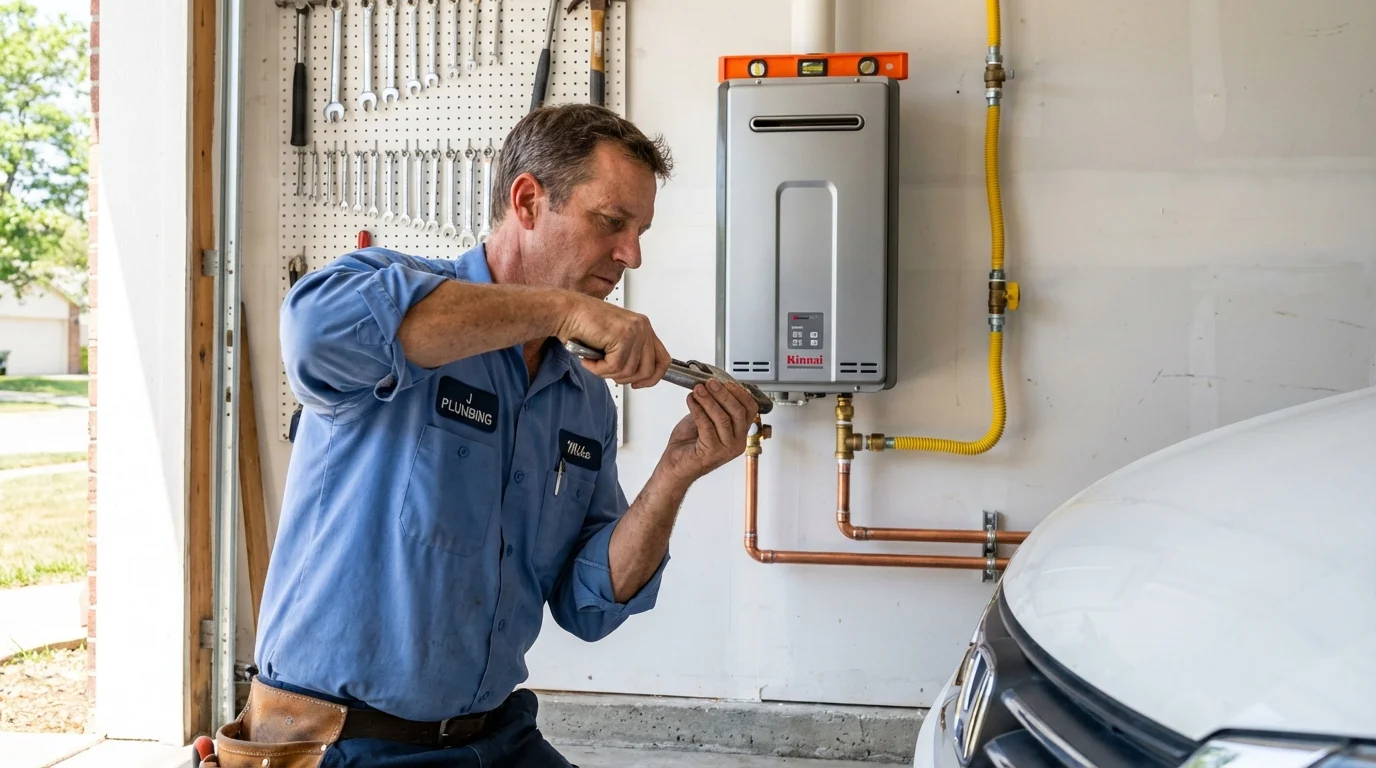 Tankless water heater installation by a Johns Plumbing LLC plumber in Orwigsburg
